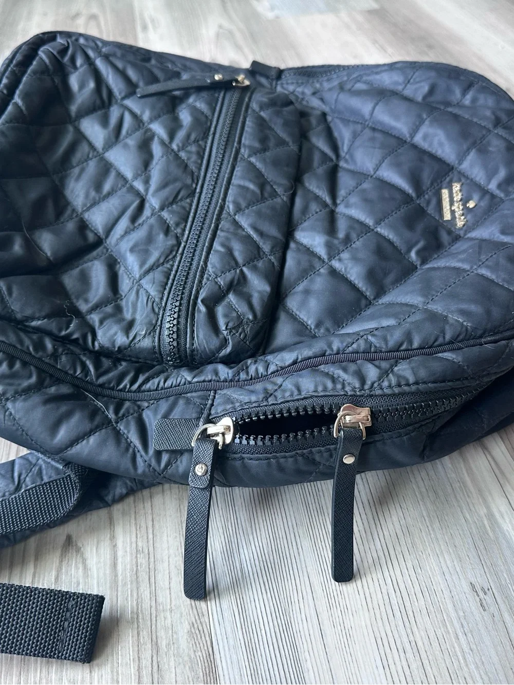 Kate Spade Black Quilted Nylon Backpack Gold Hardware Repair Project